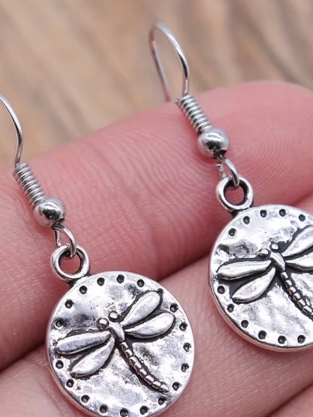 Sterling-Style Silver Dragonfly Drop Earrings - Women Jewelry